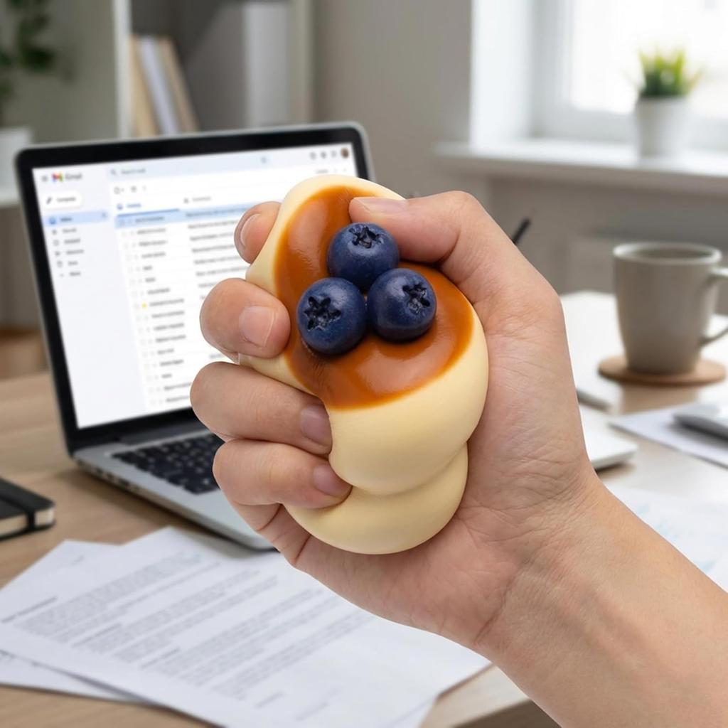 Silicone Simulation Squishy Toys for Office and Students Sensory Stress Time Perfect for New Strawberry Blueberry 2-Pack - Play, Squishy, Watery,