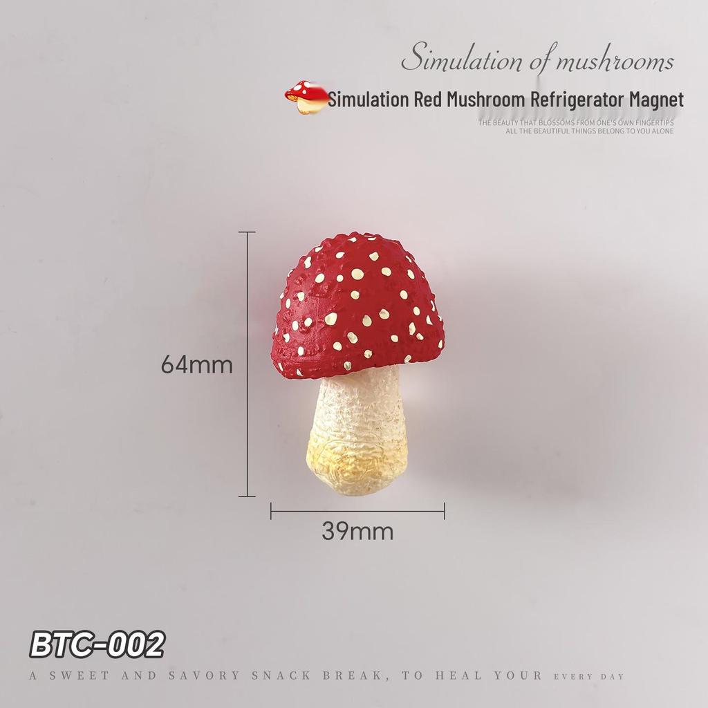 3D Yunnan Wild Mushroom Refrigerator Magnet - Creative Strong Magnetic Suction Message Sticker Decoration
