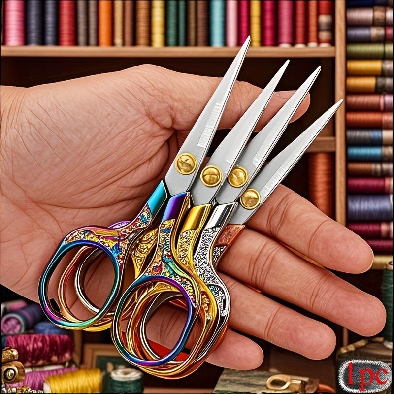 Vintage style stainless steel sewing scissors Precision sharp blades for fabric, thread, embroidery and cutting, metalworking, plum scissors.