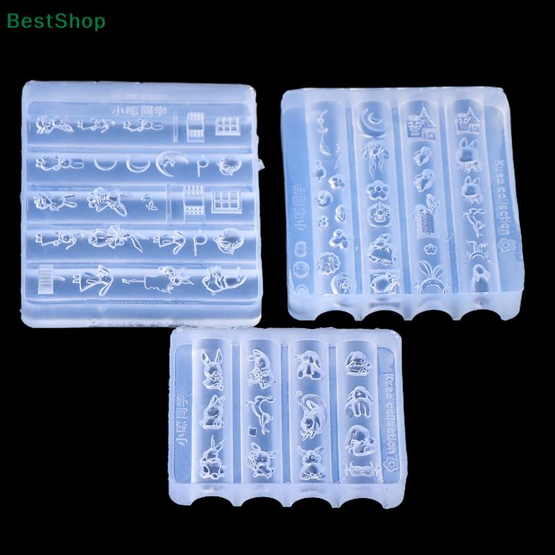 3D Silicone Nail Art Mold Relief Rabbit Paradise Moon Castle Design Transparent Manicure Template