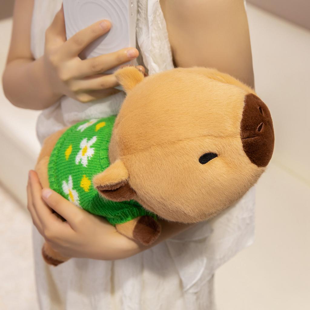 20/36cm Cartoon Dressing Capybara Plush Doll Pillow Lying Sweater Capybara Stuffed Animal Home Decoration Gift For Children