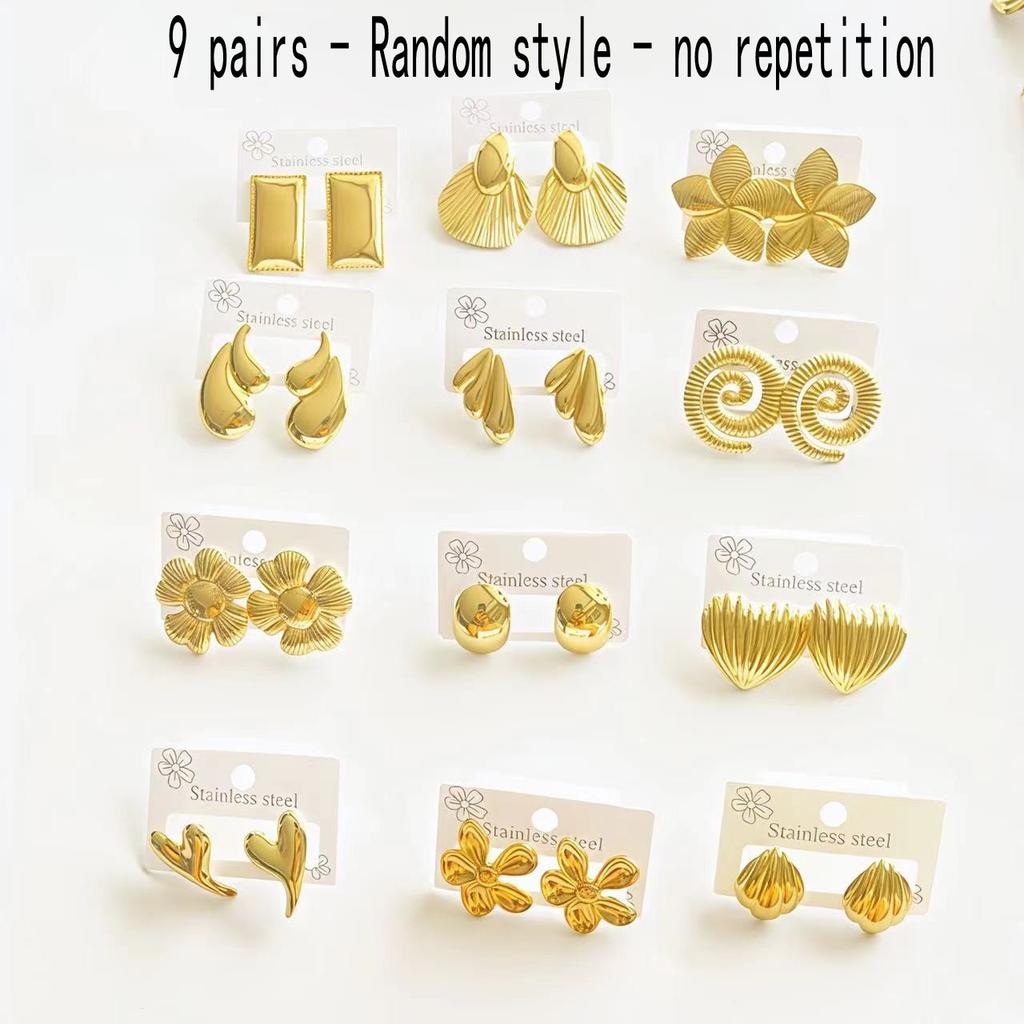 Dainty Thick Stud Earrings for Women Jewelry Irregular Geometric Flower Dangle Stud Earrings For Women Style Random Shipping