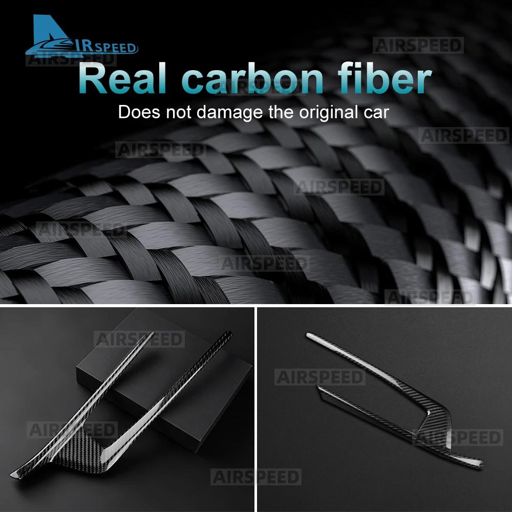 LHD For Dodge Charger 2024 2025 2026 2027 Gear Shift Panel Frame Cover Real Hard Dry Carbon Fiber Sticker Car Accessories