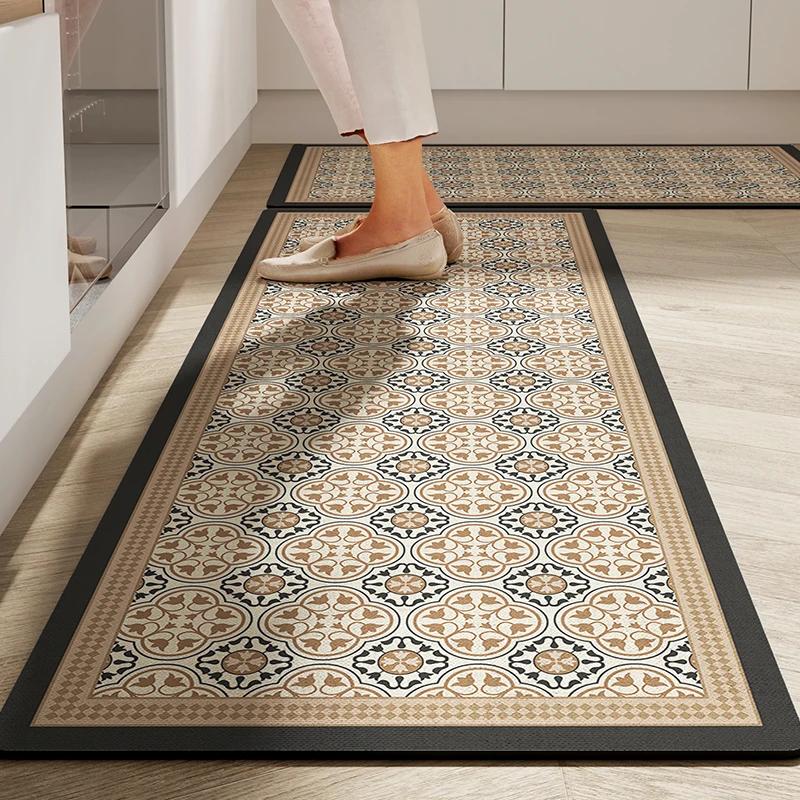 

VIKAMA American Retro Kitchen Floor Mat Diatomaceous Mud Absorbent Wipe Bathroom Non-Slip Waterproof Carpet Home Decoration 1PC40X60CM (1.3X2F