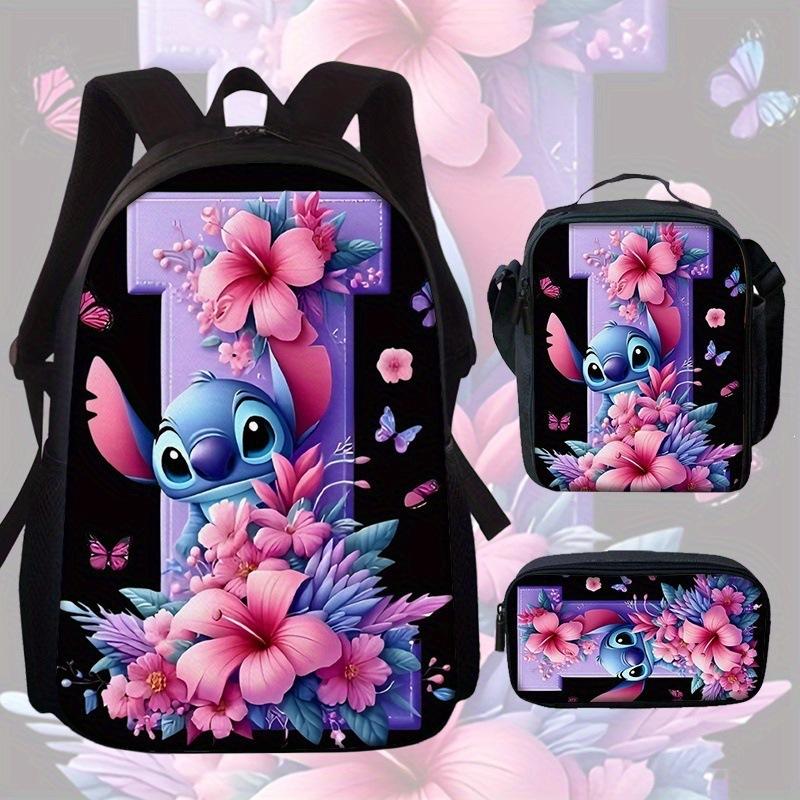Stitch Backpack for Kids Students Large Capacity Lightweight Cartoon School Bag