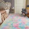 Tie-Dye Plush Carpet 1.3x2FT Living Room Soft Girls Bedroom Bed Blanket Children's Room Decorative Non-Slip Floor Mat