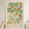 Nasturtium Botanical Tapestry Single Sided Print Soft Polyester Tapestry Bedroom Living Room Dorm Nature Decor Vintage Vibe Gift