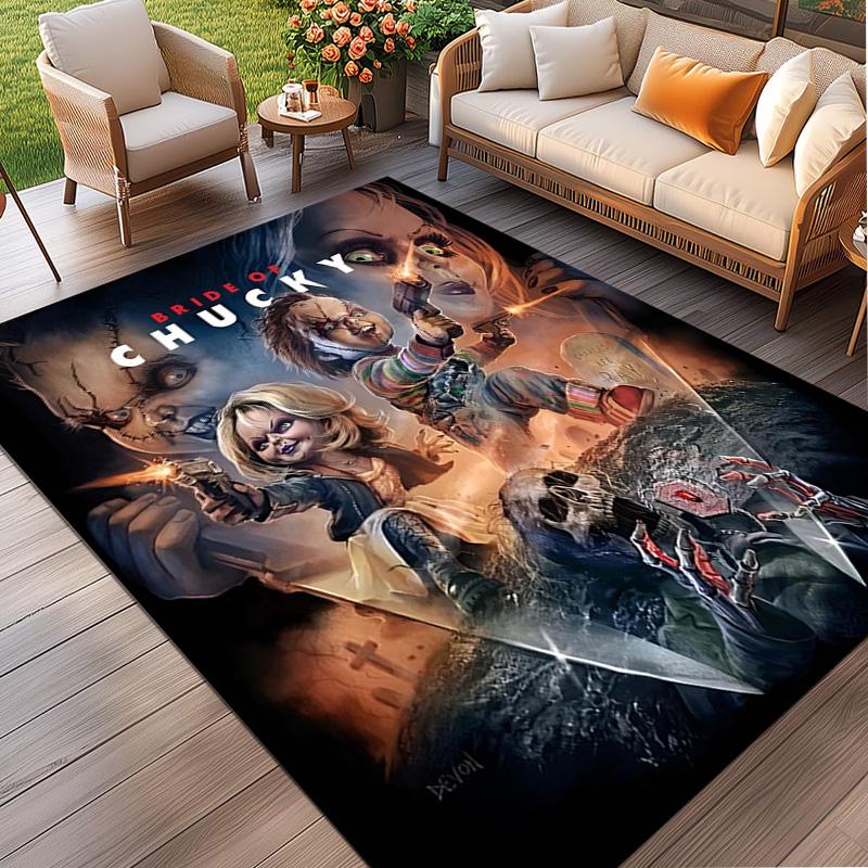 Bride of Chucky Print Rug, Washable Floor Carpet, For Entryway Dorm Laundry Room Office Study, Home Decor Birthday Christmas Gift