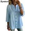 New Spring/Summer Cotton Linen Shirt for Women, Fashion Casual Retro Vintage Art Style Pure Color Short Sleeve Top