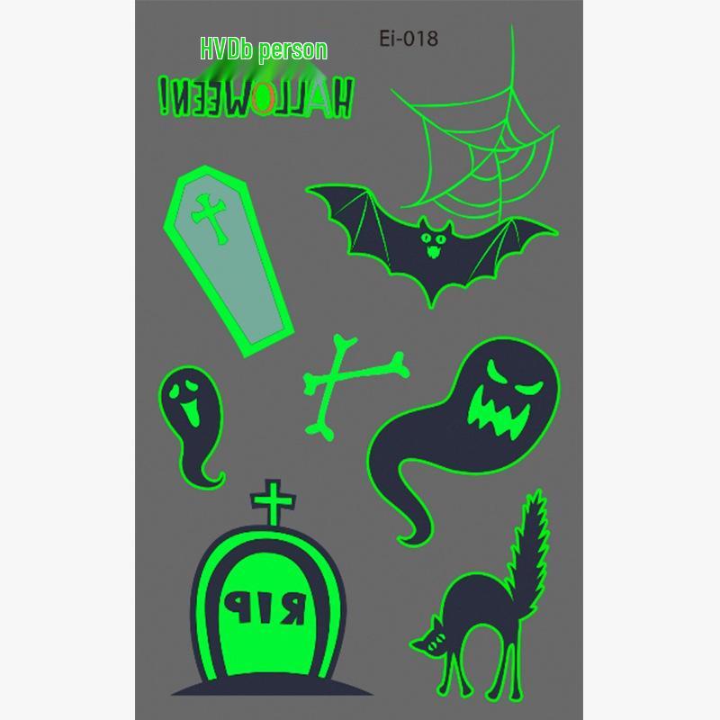 Водонепроникні тимчасові татуювання на Хелловін: Світні наклейки з гарбузом та павутиною для будь-якого віку