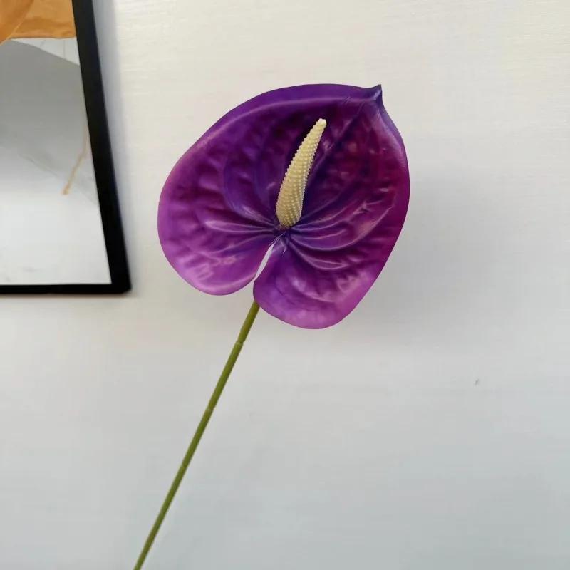 10Pc/lot 3D Printing Palm Artificial Flowers Wedding Hall Layout Home Decoration Fake Anthurium Flowers Party Flower Arrangement