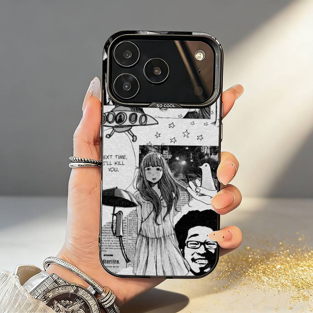 G-Goodnight O-Oyasumi P-Punpun Phone Case For iPhone17,16,15,14,13,12,11,Pro,MAX White Matte Shockproof Cover