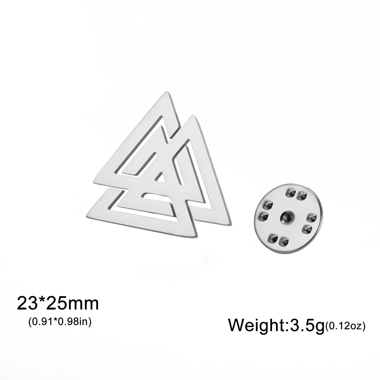 

Teamer Amulet Nordic Valknut Brooch for Men Women Stainless Steel Shirt Suit Badge Pin Talisman Accessories Gift Wholesale серебряный