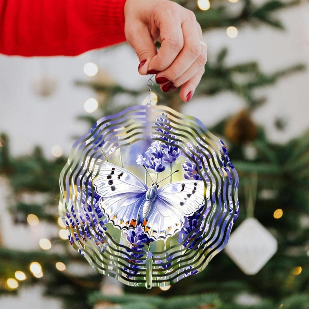 10-calowy metalowy wiatrak motylkowy Kolorowa dekoracja ogrodowa Zewnętrzna wisząca kurant wietrzny na podwórko, patio, balkon Nie wymaga baterii