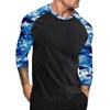 Camouflage Style Printed Raglan Sleeves Men's Short Sleeved Top