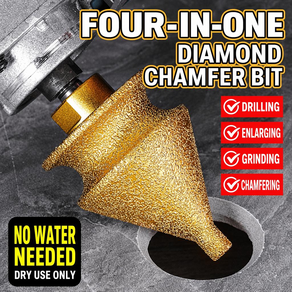Diamond Beveling Grinding Head for Angle Grinder Diamond Core Drill Bit Multi-Function for Chamfering Hole Enlarging Polishing
