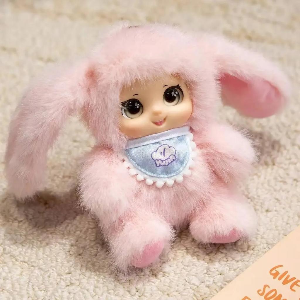 .18Cm Cute Family Cute Vinyl Doll Rose Red Bear Pendant Plush Yellow Sheep Bag Pendant Birthday Present For Girlfriend