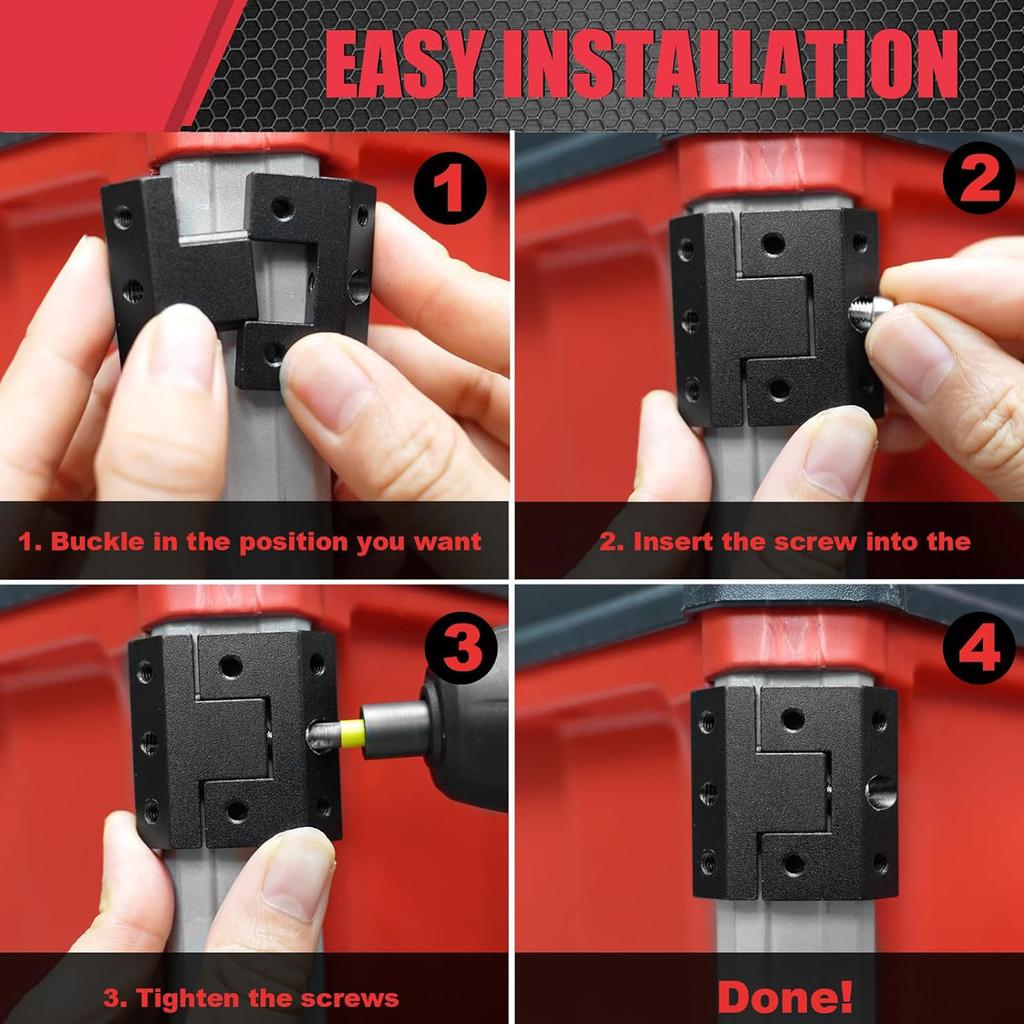 Universal Rail Mount Locking Packout Rail Clip for Power Tool Packout Tool Box Packout System Rails