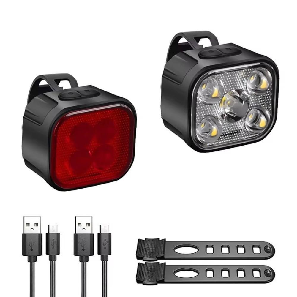 Multiple Brightness Modes LED Bike Light Combo Night Commuting Cycling