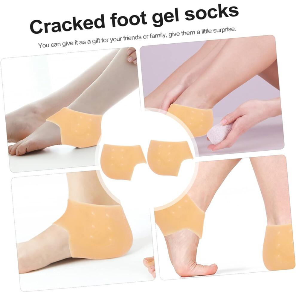 5 Pairs Silicone Heel Protectors Moisturizing Gel Socks for Dry Cracked Feet Pain Relief Support