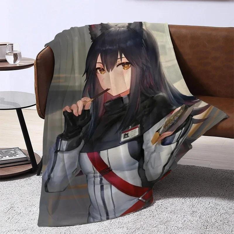ARKNIGHTS King Size Sofa Blanket Microfiber Fleece Bedding Soft Warm Anime Themed Design for Bed or Camping