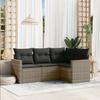 Vidaxl 4-Cz. Set da Giardino, Cuscini, Grigio, Rattan PE