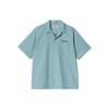 Carhartt WIP Logo Embroidered Single-Breasted Short Sleeve Shirt Unisex shirts Ice-Blue A241008-2CN-XX