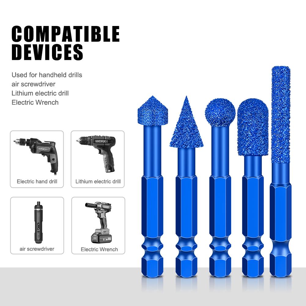 Hexagonal Shank Grinding Head Marble Tile and Stone Grinding Head New Type of Brazing Drilling and Grinding Head