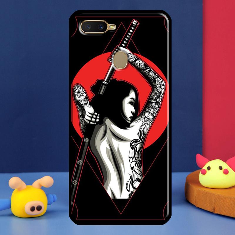 Anime Girl Samurai Case For Oppo A16 A76 A96 A58 A78 A98 A5 A9 A91 A15 A17 A77 A52 A72 A74 A94 A54S A57S Cover