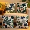 Cushion Cover  Linen  SkinFriendly Soft Decorative Case for Sofa Home Decor Winter Christmas Pine Leaf Pillow Cover