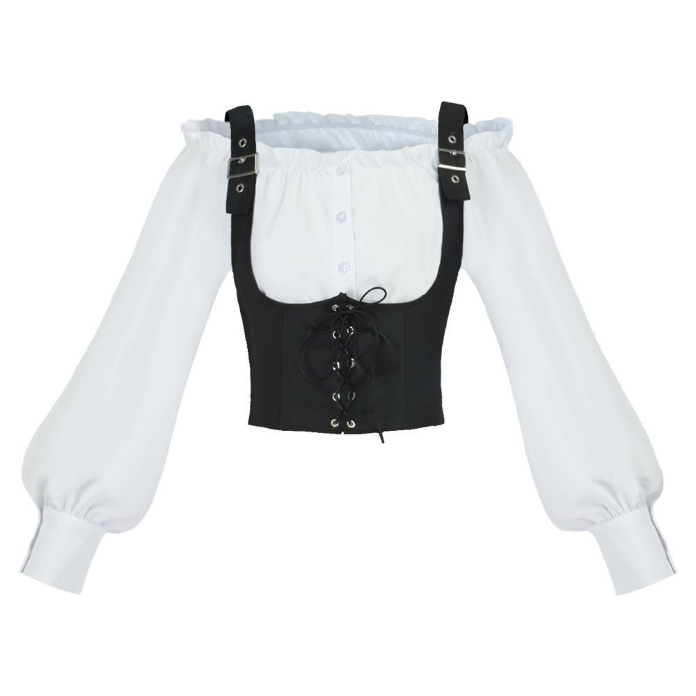 Polyester Velvet Vest With Ears Border Long Sleeve For Halloween Cosplay And Fantasy Role Play