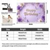 2D Lavender Floral Butterfly Happy Birthday Backdrop Purple Gold Party Photo Background