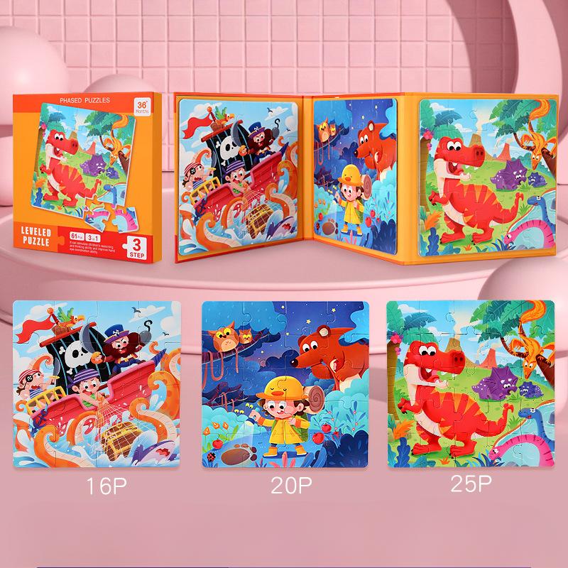 Wooden Children'S Early Education Fun Baby Advanced Magnetic Puzzle Book Exercise Hands-On Brain Parent-Child Educational Toys