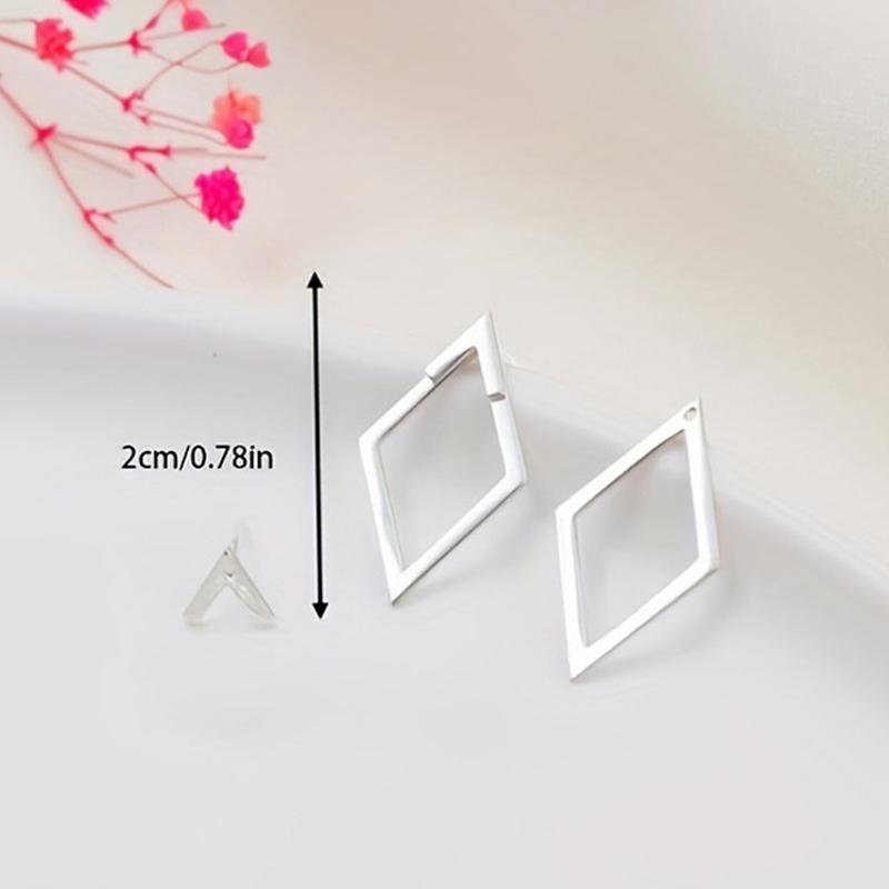 1Pair Retro Minimalist Geometric Triangles Stud Earrings For Women Girls  Versatile Earrings Jewelry Accessories Gifts