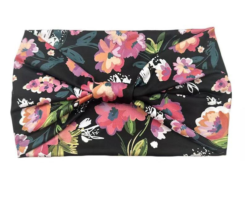 Women's Bohemian Cashew Yoga Headband - Sweat-Absorbing, Elastic Cotton Hair Accessory