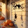 Acrylic Silhouette Black Cat Hanging Bell Wall-mounted Hanging Ghost Wind Chime Halloween Welcome Sign Spooky