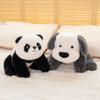 Niedliche Simulation liegende Panda-Puppe Plüschtier Welpenhund-Puppe Kinder begleiten beruhigendes Kissen Stoffpuppe