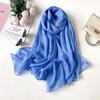 Solid Color Soft Scarf For Women Imitation Silk Scarf Women'S Summer Sun Protection Shawl Beach Towel Hijab Scarves 190X100Cm