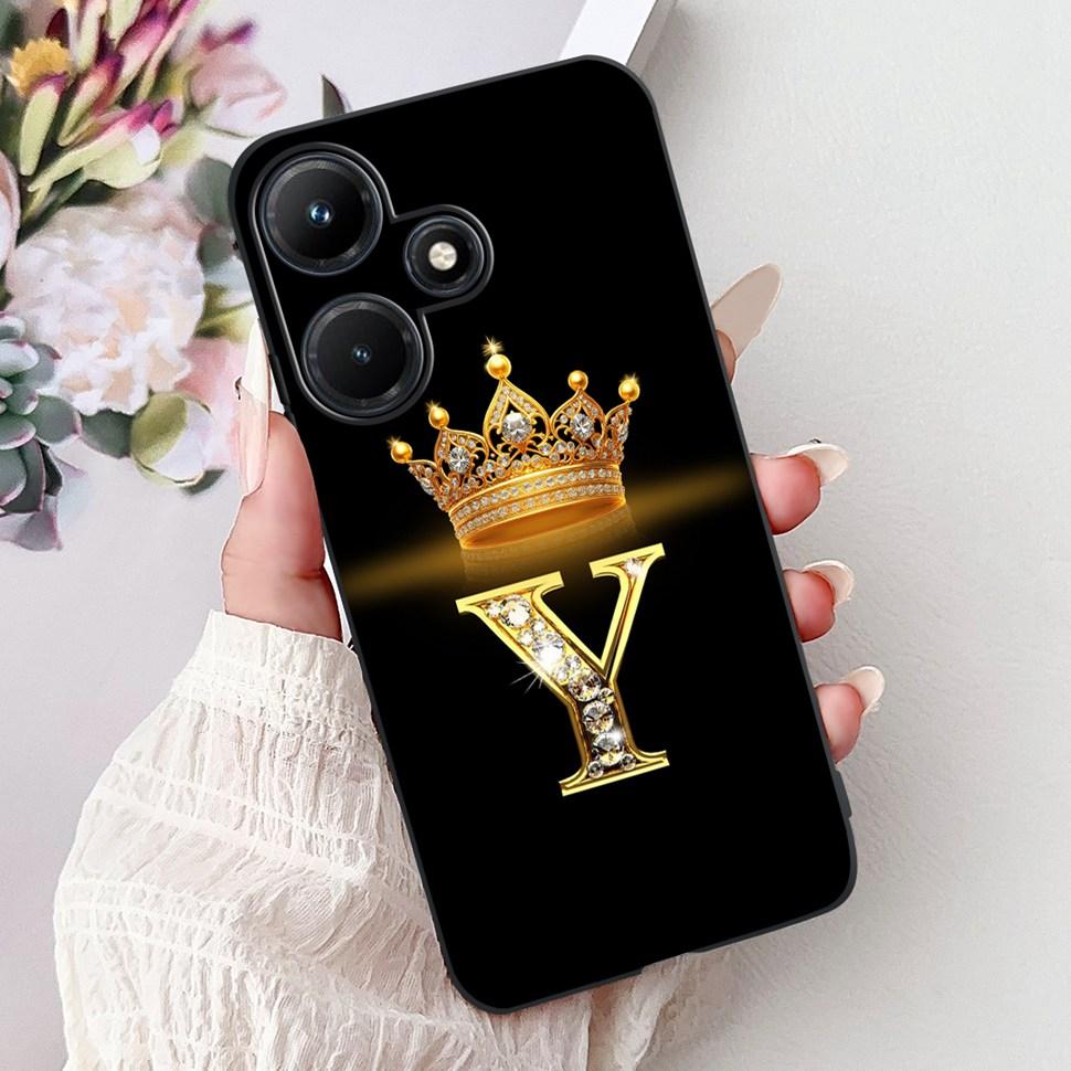 For Infinix Hot 30i Case X669 X669C Cute Crown Letters Cover Soft Silicone Phone Case For Infinix Hot 30i Hot30i Back Cover