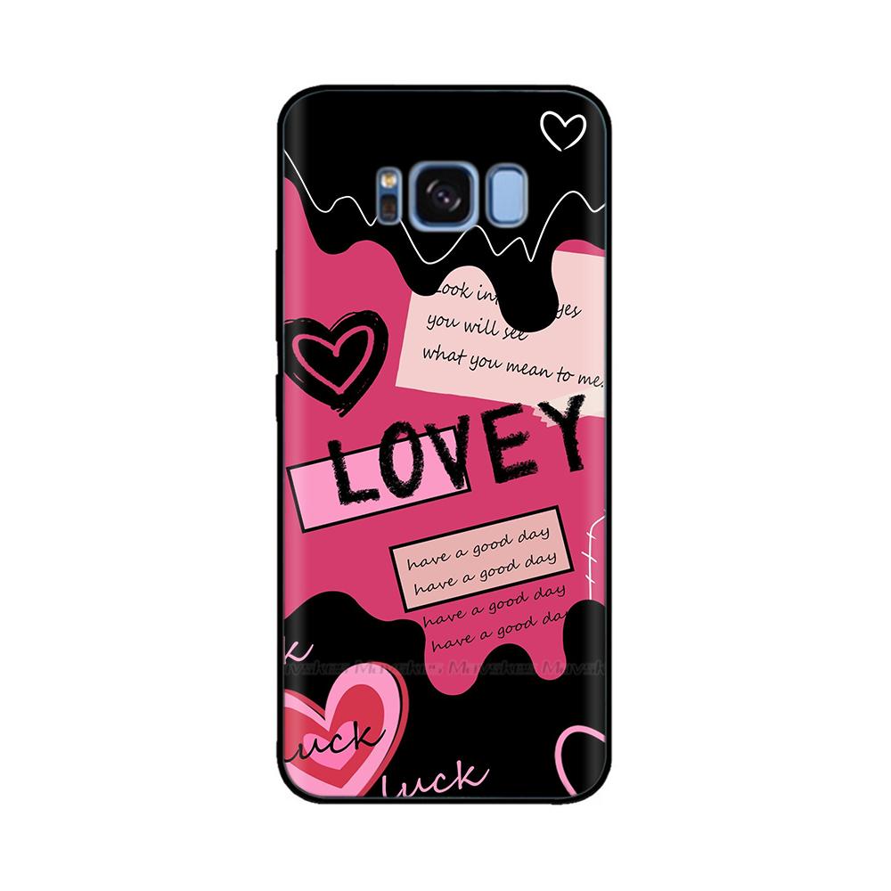 For Samsung Galaxy S8 Plus Phone Case Heart-Butterfly Funda For Samsung S8 S8Plus Cases Liquid Silicone Bumper GalaxyS8 Shells