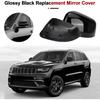 Glossy Black Direct Replacement Mirror Cover for 2011- Jeep Grand Cherokee and 2011-2025 Dodge Durango, Directly Replace Style, Not Sticker Style