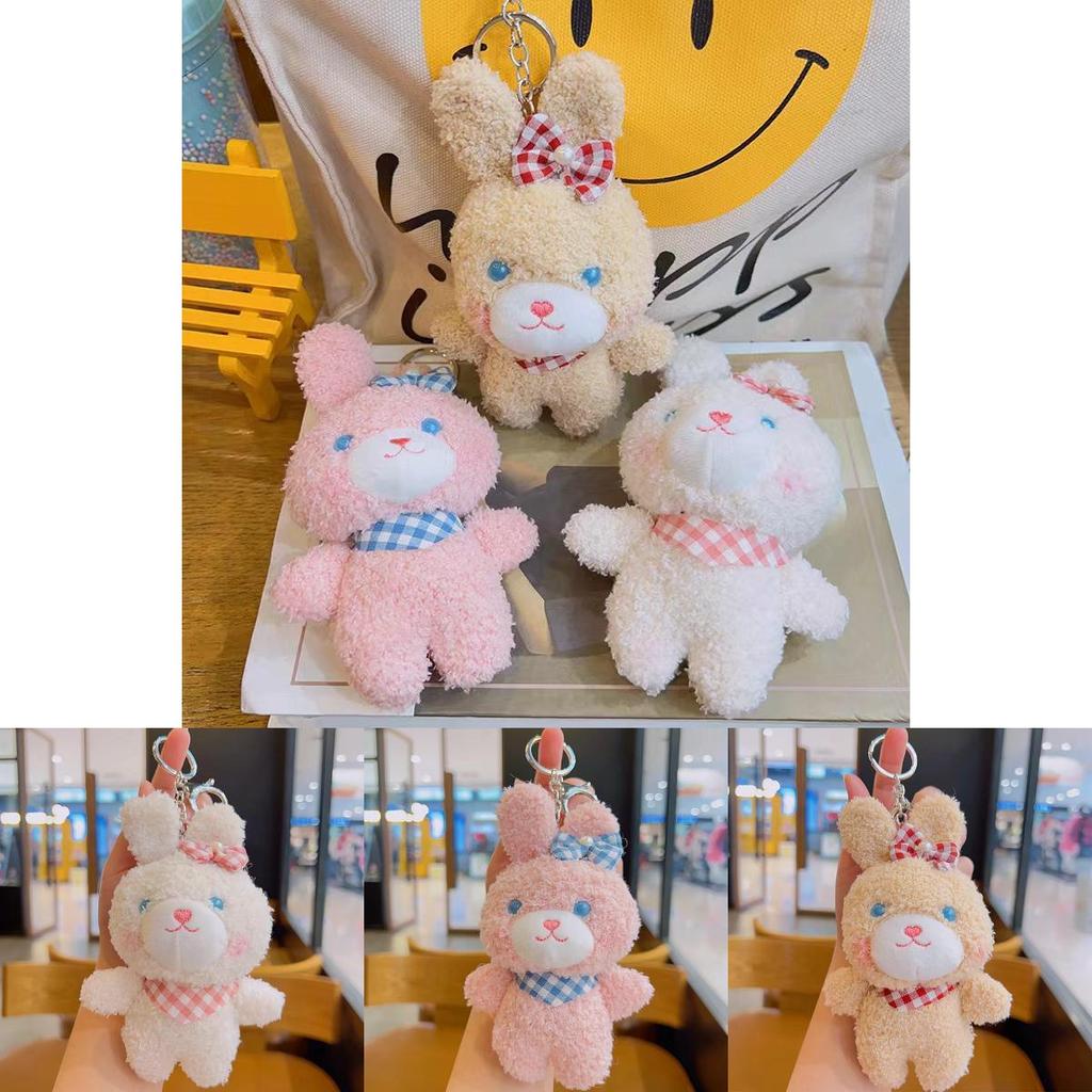 Teddy Bunny Plush Toy Cute Keychain For Couples Gifts And Backpack Accessories