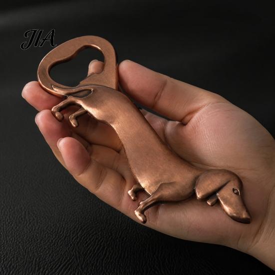Portable Beer Cap Remover Dachshund Dog Bottle Opener, Zinc Alloy Cute Puppy Wine Accessory Metal Opener for Kitchen Bar And Home