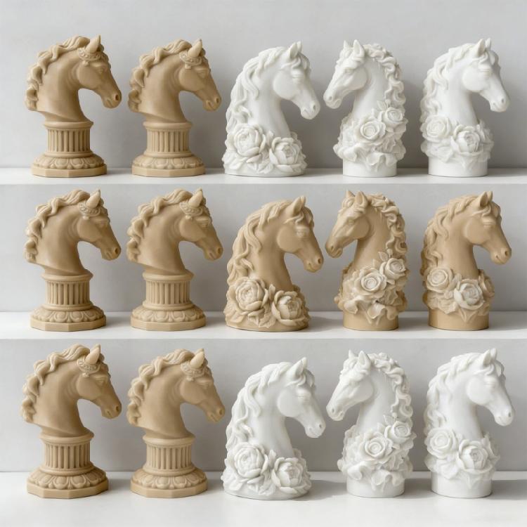 Horse Theme Silicone Candle Making Mold With Intricate Detailing For Unique Handcrafted Home Decoration