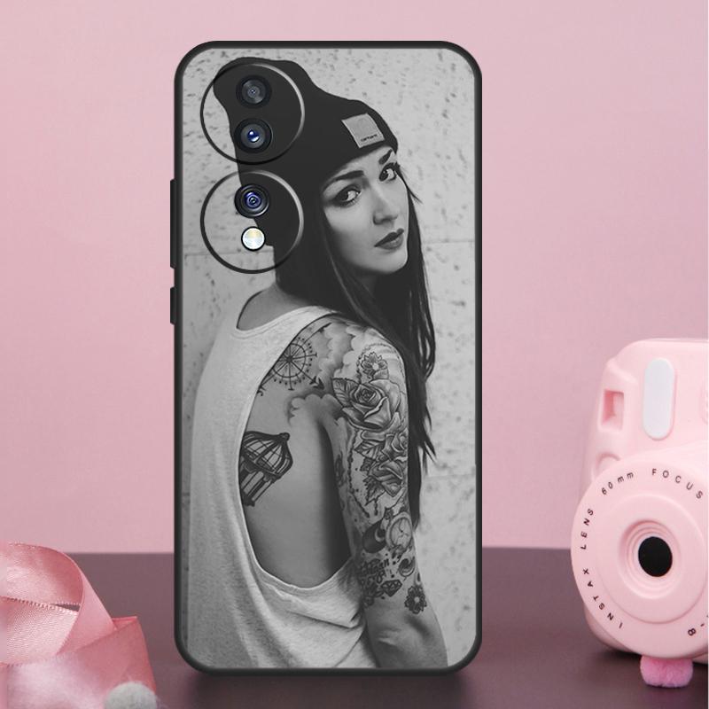 

Sexy Sleeve Tattoo Girl Case For Honor X8b X9b X6a X7a X8a X9a X6 X7 X8 X9 50 70 90 Magic 5 Lite Magic 6 Pro Cover Honor 50 Lite