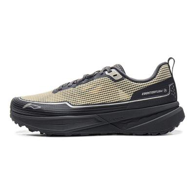 Li Ning CF Conforto Moda Versátil Anti-Perfuro Cano Baixo Sapatos de Caminhada Unissex Sapatos de Caminhada Preto Cáqui AHCV037-3