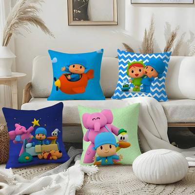 Cartoon Niedlich P-Pocoyo Kissenbezug Sofa Kurzer Plüsch Doppelseitiger HD-Druck Zimmer Home Office Geschenk Kissenbezug