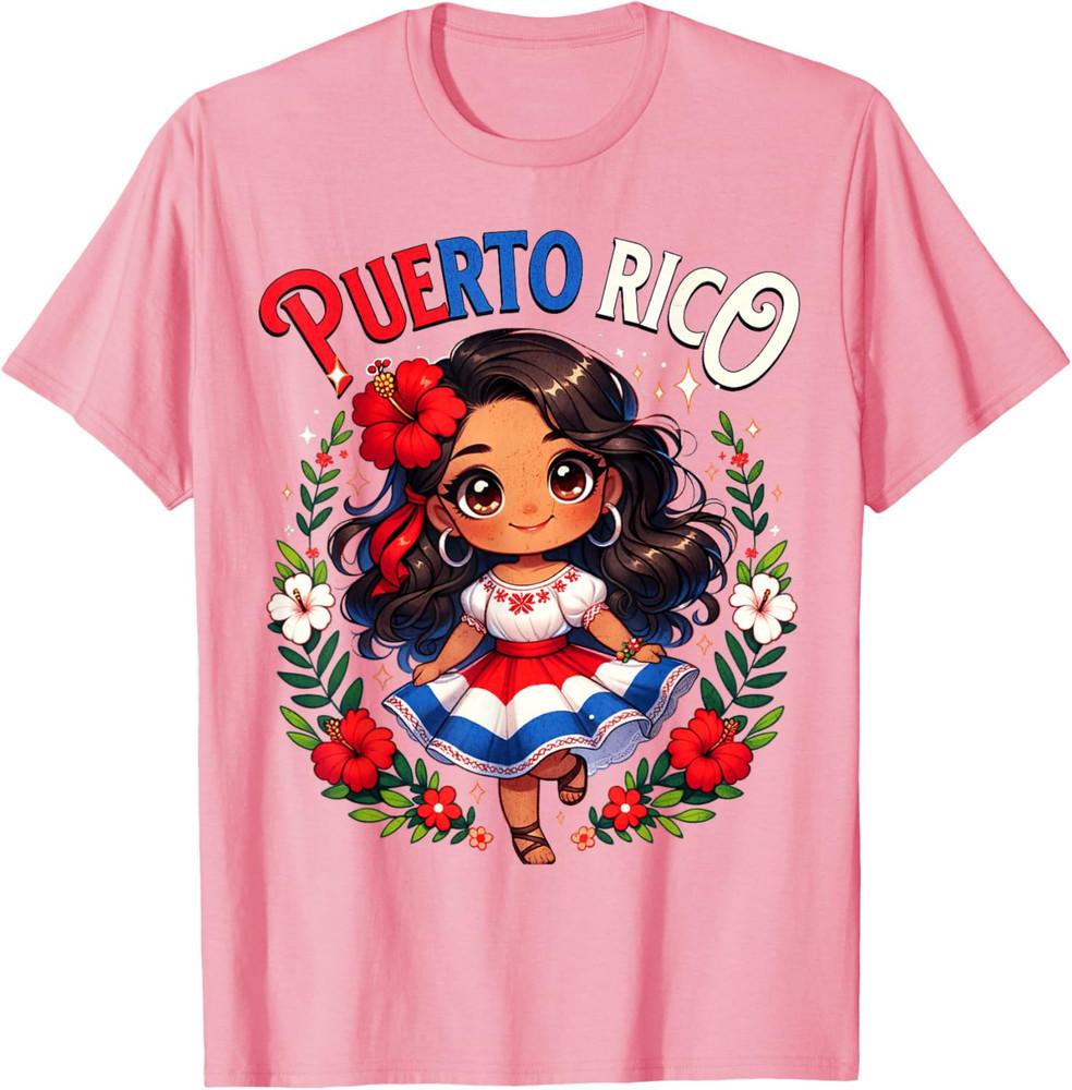 Puerto Rican Girl Culture Pride Cute Girl Traditional Dress Unisex Unisex T-Shirt XXL
