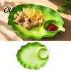 Non Slip Bottom Ceramic Dish Dumpling Plate with Integrated Dipping Saucer, Cabbage Shaped Gift for Housewarming Creative Serving Dish, Decorative