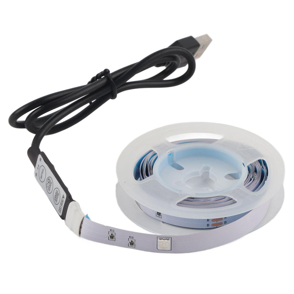 LED RGB Strip Light 5V Button Control Tape Light Color Changing USB Powered Strip Light For